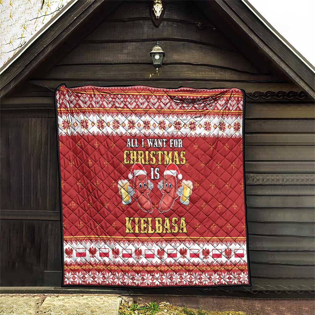 Poland Christmas Quilt All I Want For Xmas Is Kielbasa LT05 - Wonder Print Shop
