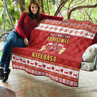 Poland Christmas Quilt All I Want For Xmas Is Kielbasa LT05 - Wonder Print Shop