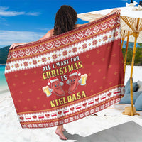 Poland Christmas Sarong All I Want For Xmas Is Kielbasa LT05 - Wonder Print Shop