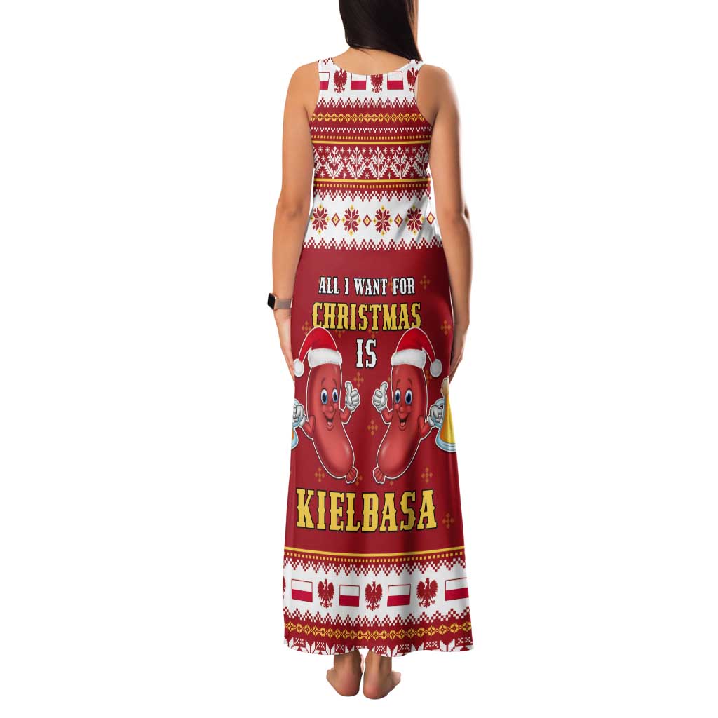 Poland Christmas Tank Maxi Dress All I Want For Xmas Is Kielbasa LT05 - Wonder Print Shop