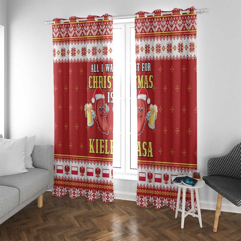 Poland Christmas Window Curtain All I Want For Xmas Is Kielbasa LT05 - Wonder Print Shop