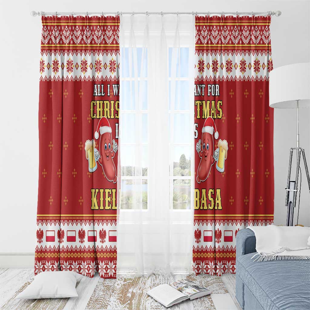 Poland Christmas Window Curtain All I Want For Xmas Is Kielbasa LT05 - Wonder Print Shop