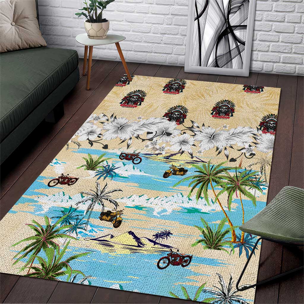Indian Legendary Motorcycle Area Rug Tropical Style - Wonder Print Shop