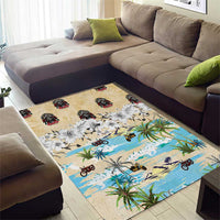 Indian Legendary Motorcycle Area Rug Tropical Style - Wonder Print Shop