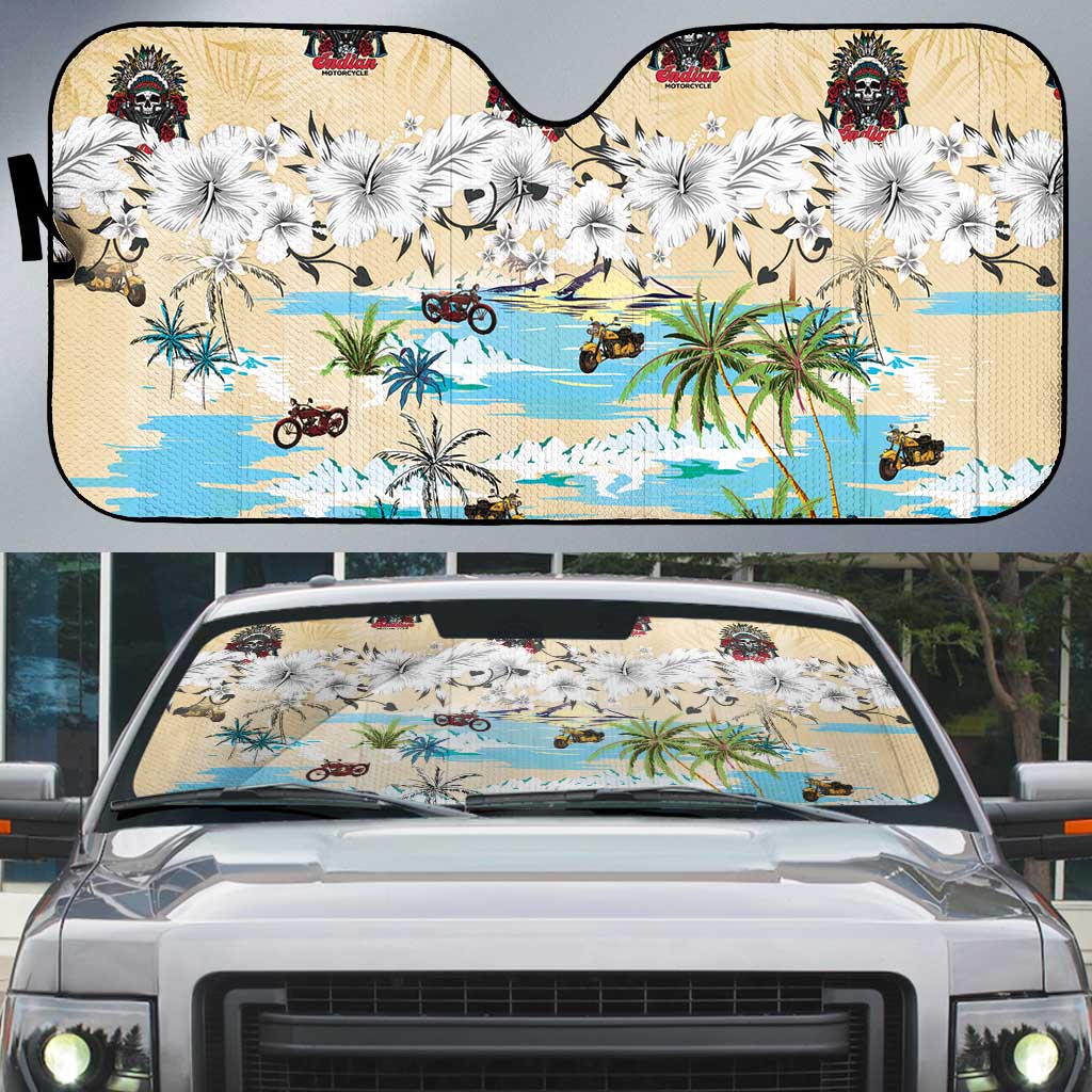 Indian Legendary Motorcycle Auto Sun Shade Tropical Style - Wonder Print Shop