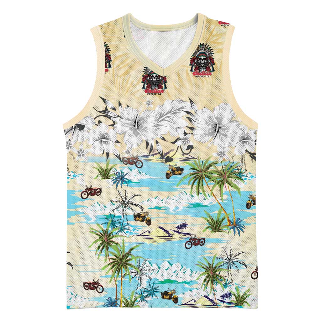 Indian Legendary Motorcycle Basketball Jersey Tropical Style - Wonder Print Shop