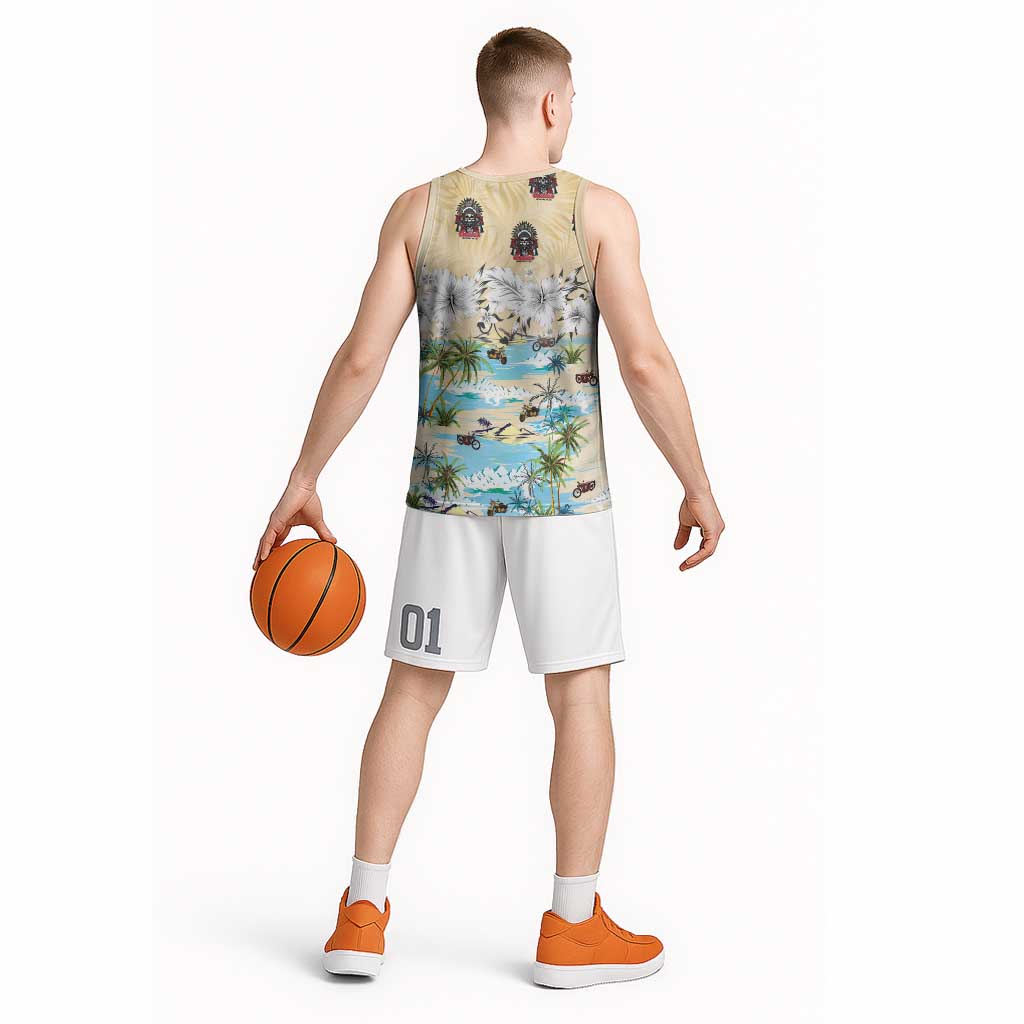 Indian Legendary Motorcycle Basketball Jersey Tropical Style - Wonder Print Shop