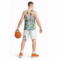 Indian Legendary Motorcycle Basketball Jersey Tropical Style - Wonder Print Shop
