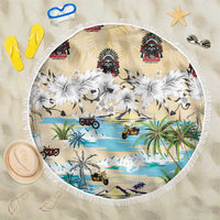 Indian Legendary Motorcycle Beach Blanket Tropical Style - Wonder Print Shop