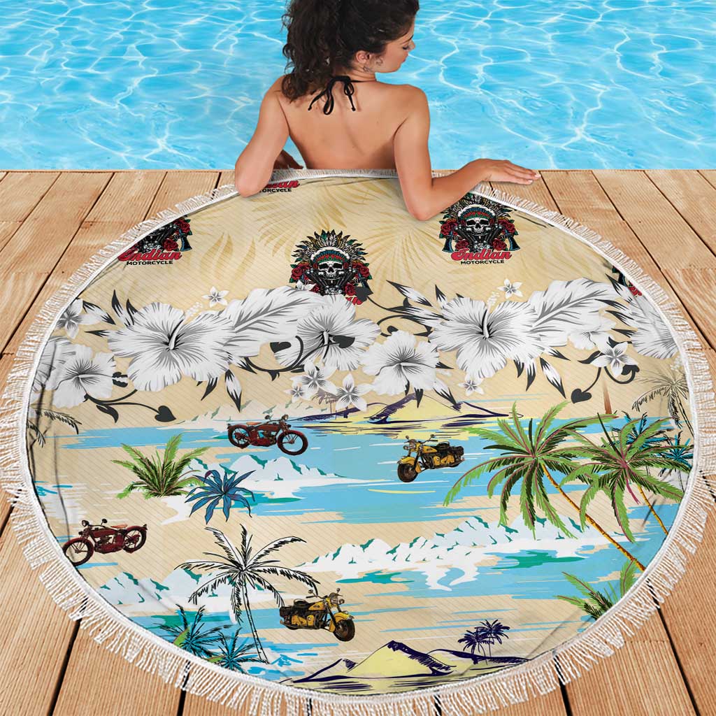 Indian Legendary Motorcycle Beach Blanket Tropical Style - Wonder Print Shop
