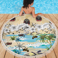 Indian Legendary Motorcycle Beach Blanket Tropical Style - Wonder Print Shop