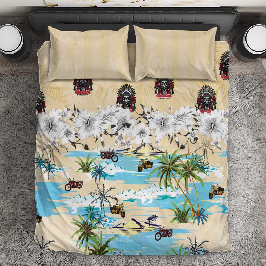 Indian Legendary Motorcycle Bedding Set Tropical Style - Wonder Print Shop