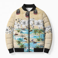 Indian Legendary Motorcycle Bomber Puffer Jacket Tropical Style - Wonder Print Shop