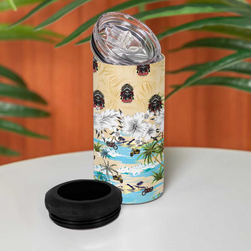 Indian Legendary Motorcycle 4 in 1 Can Cooler Tumbler Tropical Style - Wonder Print Shop