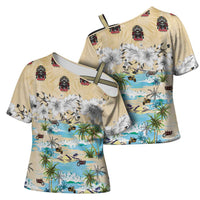 Indian Legendary Motorcycle Cross Shoulder Shirt Tropical Style - Wonder Print Shop