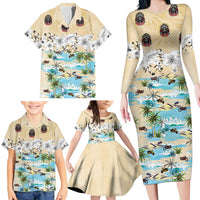 Indian Legendary Motorcycle Family Matching Long Sleeve Bodycon Dress and Hawaiian Shirt Tropical Style - Wonder Print Shop