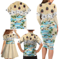 Indian Legendary Motorcycle Family Matching Long Sleeve Bodycon Dress and Hawaiian Shirt Tropical Style - Wonder Print Shop