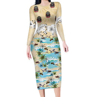 Indian Legendary Motorcycle Family Matching Long Sleeve Bodycon Dress and Hawaiian Shirt Tropical Style - Wonder Print Shop