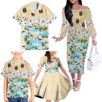 Indian Legendary Motorcycle Family Matching Off The Shoulder Long Sleeve Dress and Hawaiian Shirt Tropical Style - Wonder Print Shop