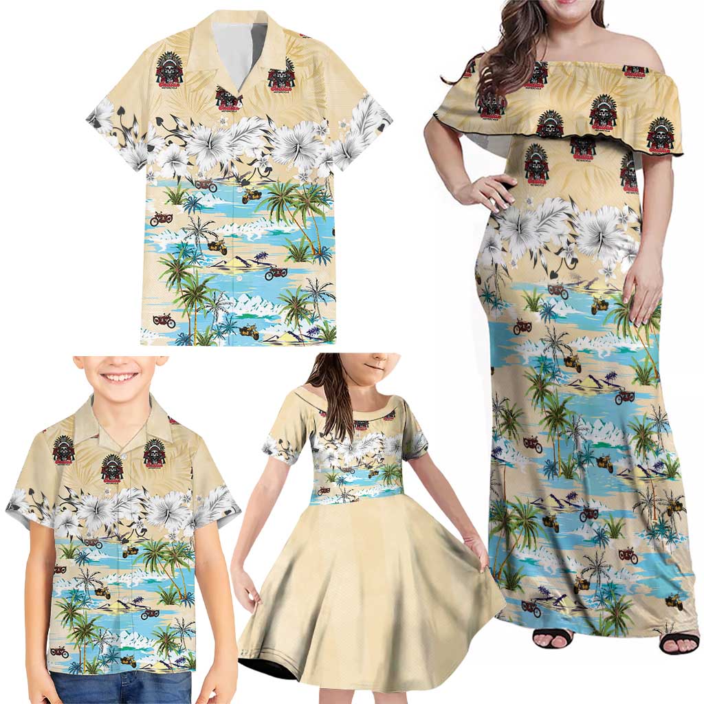 Indian Legendary Motorcycle Family Matching Off Shoulder Maxi Dress and Hawaiian Shirt Tropical Style - Wonder Print Shop