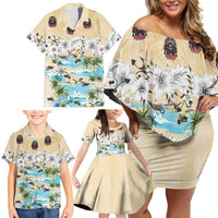 Indian Legendary Motorcycle Family Matching Off Shoulder Short Dress and Hawaiian Shirt Tropical Style - Wonder Print Shop
