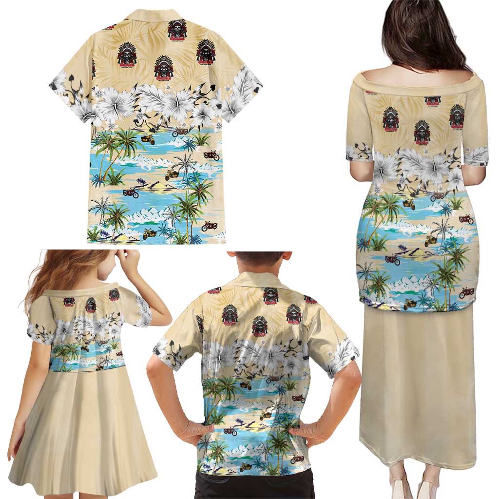 Indian Legendary Motorcycle Family Matching Puletasi and Hawaiian Shirt Tropical Style - Wonder Print Shop