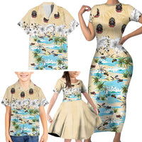 Indian Legendary Motorcycle Family Matching Short Sleeve Bodycon Dress and Hawaiian Shirt Tropical Style - Wonder Print Shop