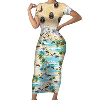 Indian Legendary Motorcycle Family Matching Short Sleeve Bodycon Dress and Hawaiian Shirt Tropical Style - Wonder Print Shop