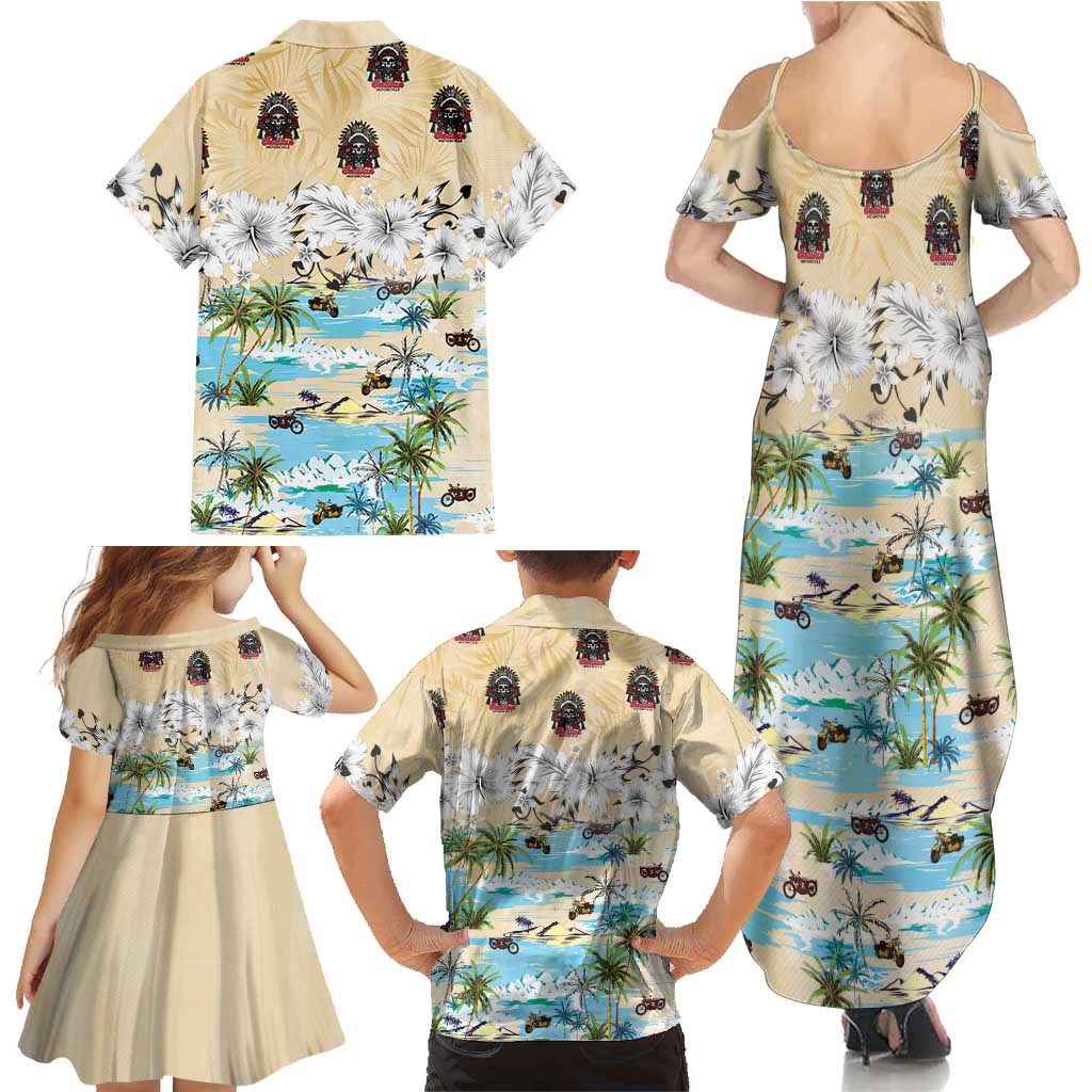 Indian Legendary Motorcycle Family Matching Summer Maxi Dress and Hawaiian Shirt Tropical Style - Wonder Print Shop