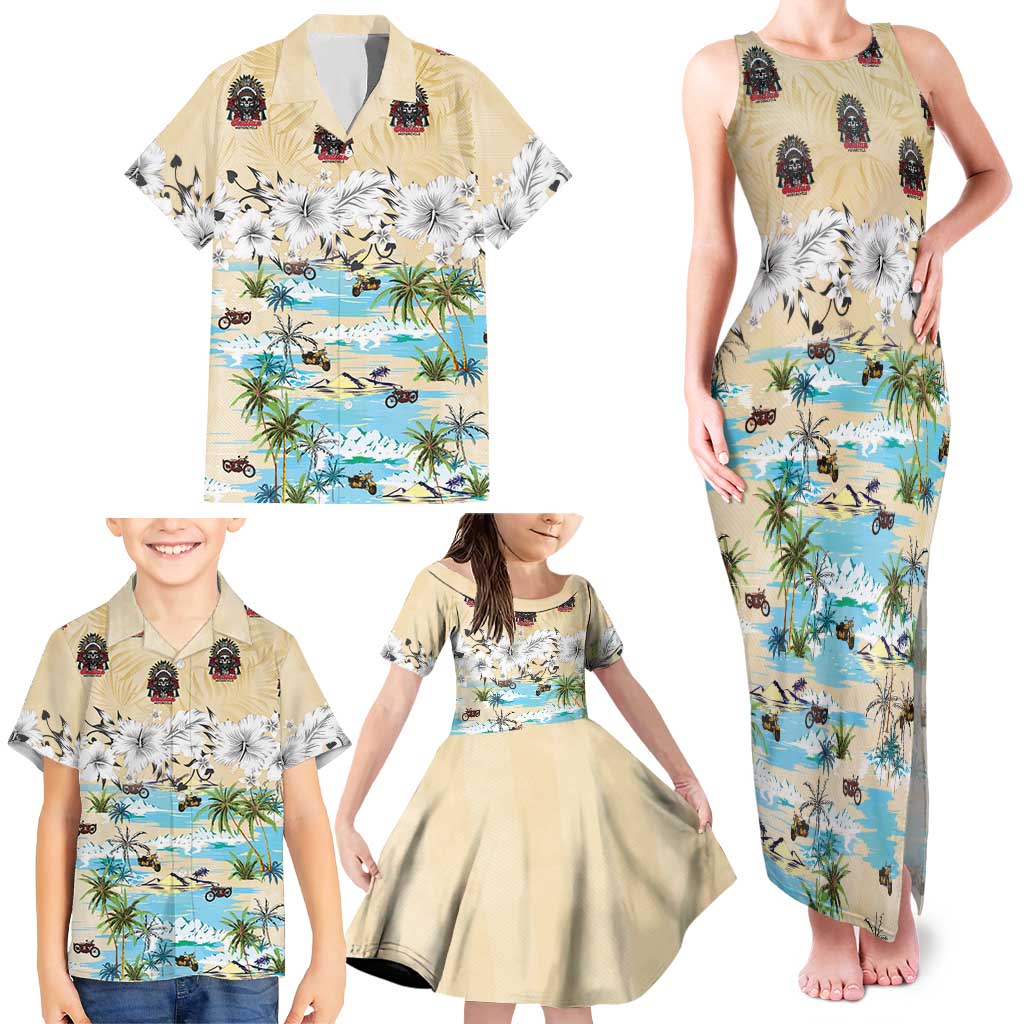 Indian Legendary Motorcycle Family Matching Tank Maxi Dress and Hawaiian Shirt Tropical Style - Wonder Print Shop