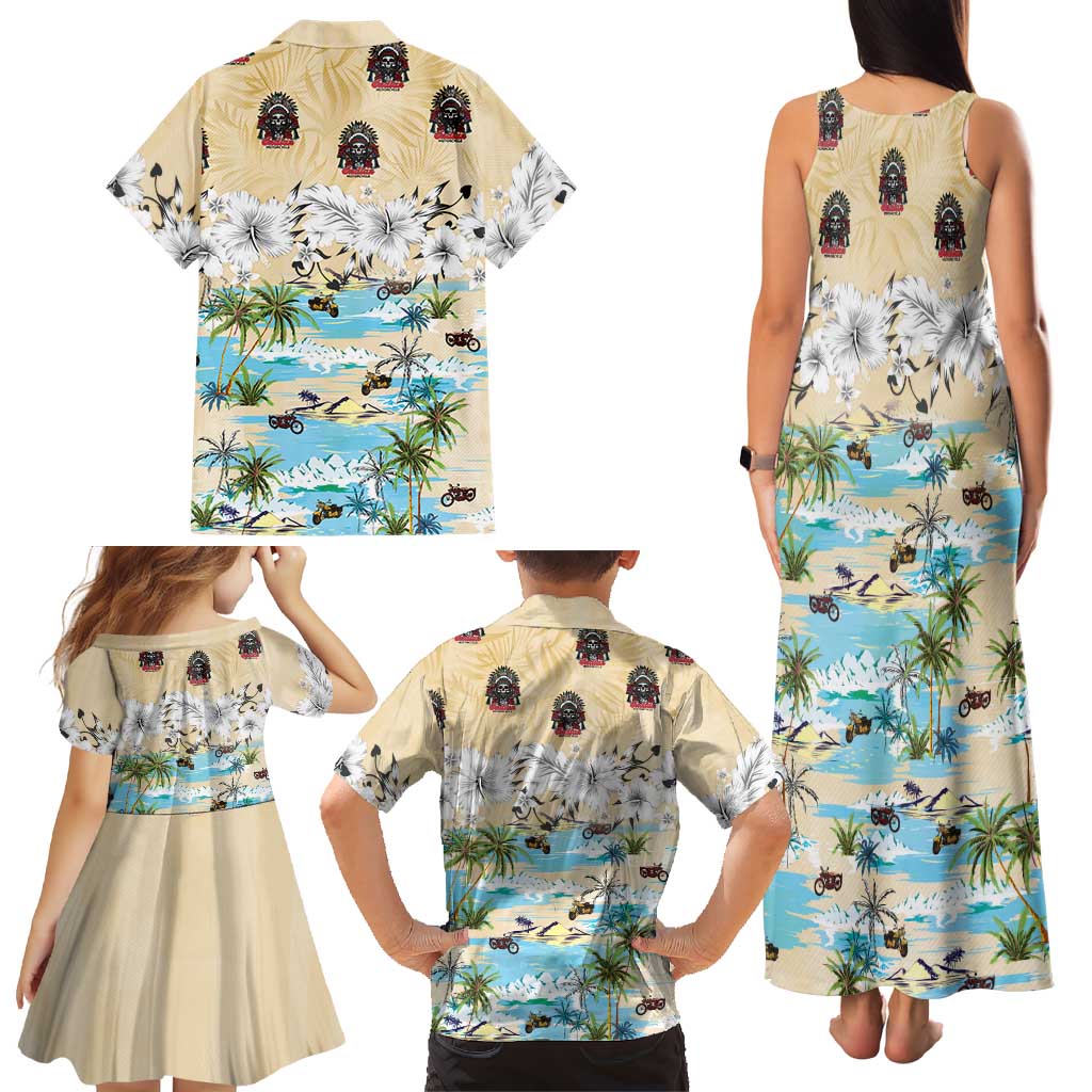 Indian Legendary Motorcycle Family Matching Tank Maxi Dress and Hawaiian Shirt Tropical Style - Wonder Print Shop