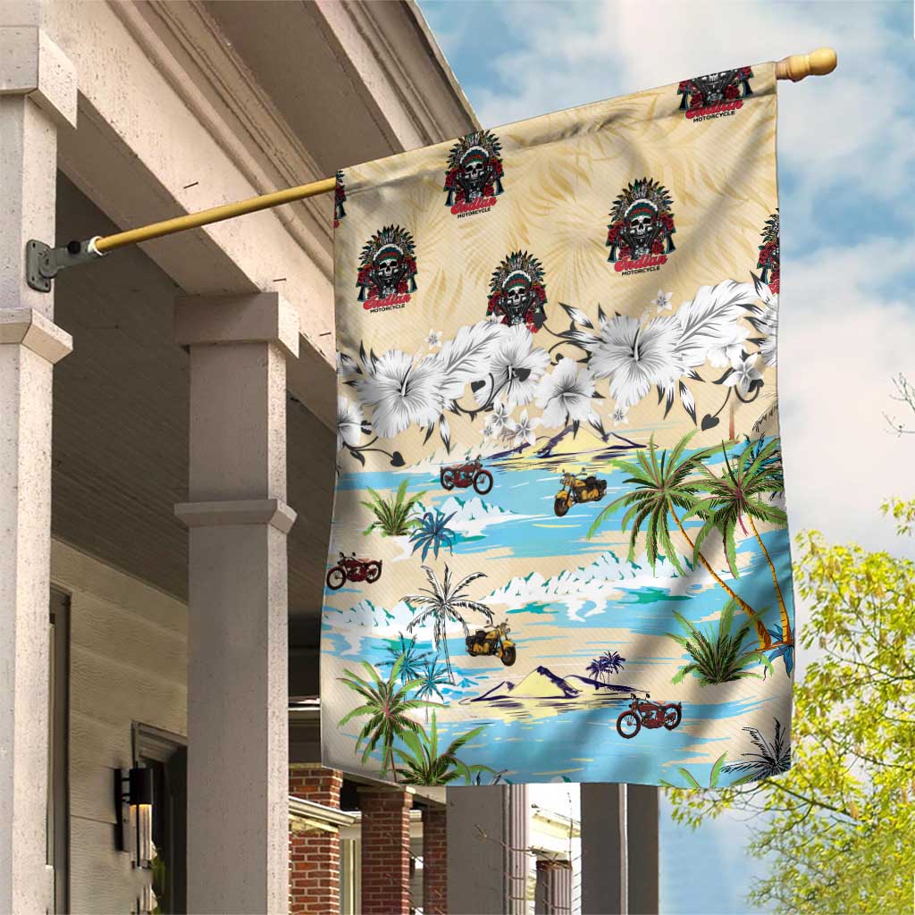 Indian Legendary Motorcycle Garden Flag Tropical Style - Wonder Print Shop