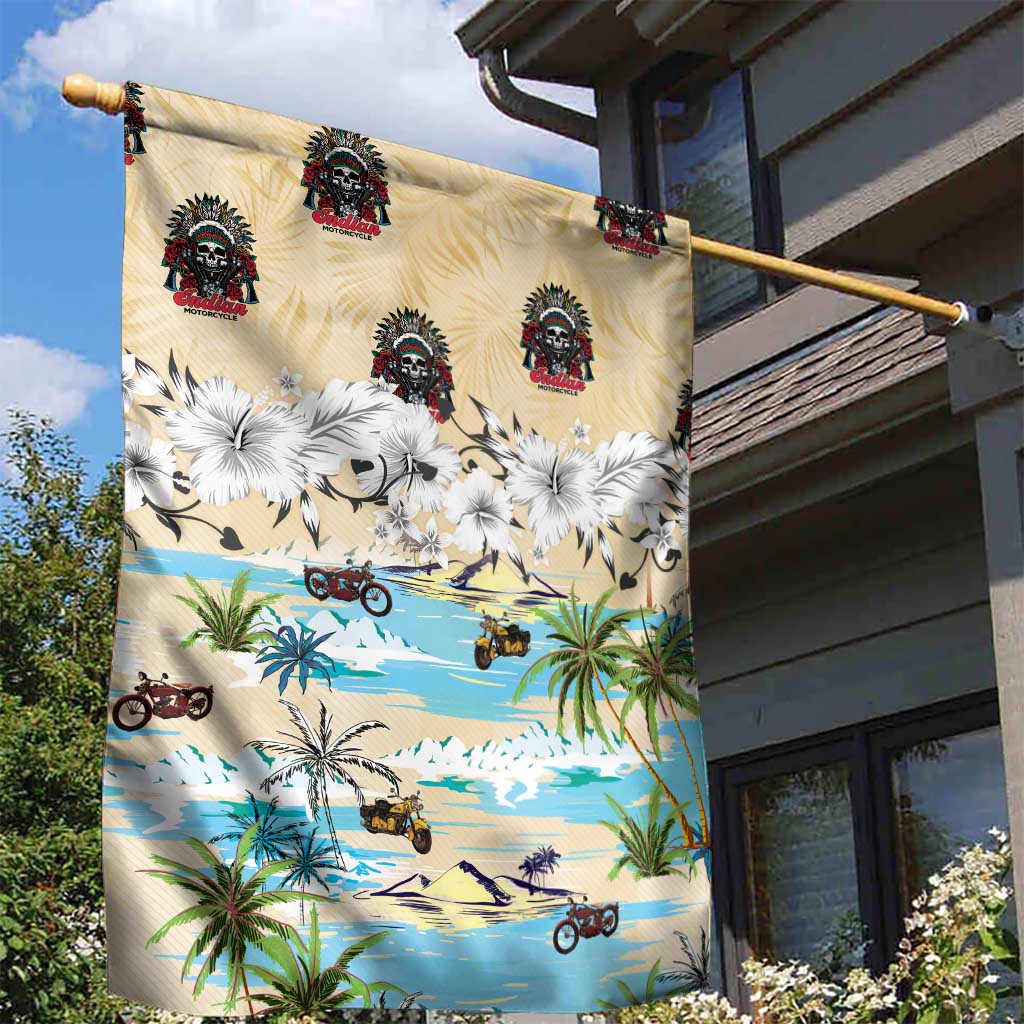 Indian Legendary Motorcycle Garden Flag Tropical Style - Wonder Print Shop