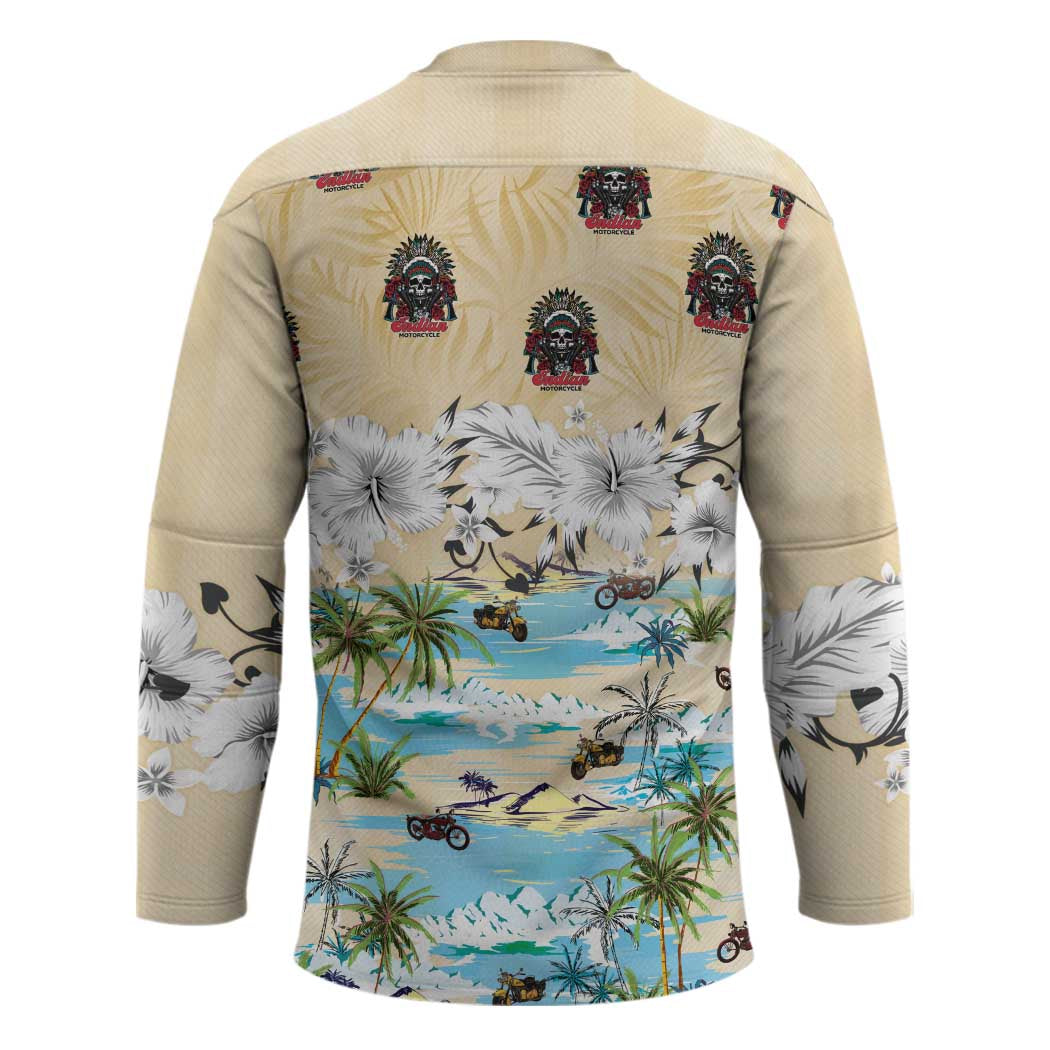 Indian Legendary Motorcycle Hockey Jersey Tropical Style - Wonder Print Shop