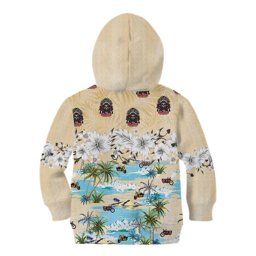 Indian Legendary Motorcycle Kid Hoodie Tropical Style - Wonder Print Shop
