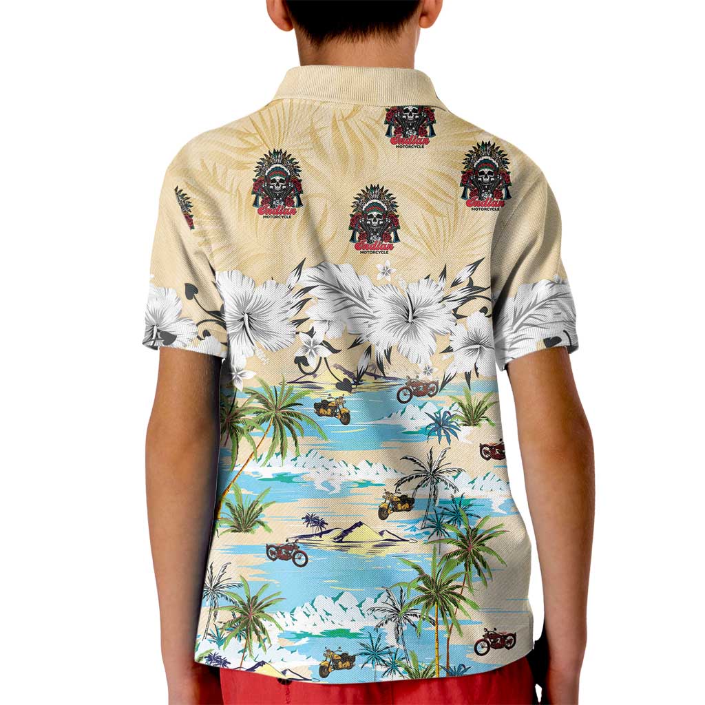 Indian Legendary Motorcycle Kid Polo Shirt Tropical Style - Wonder Print Shop