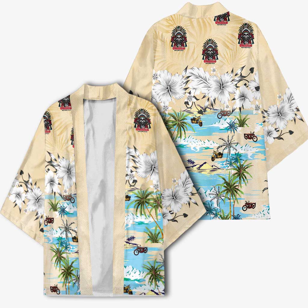 Indian Legendary Motorcycle Kimono Tropical Style - Wonder Print Shop