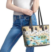 Indian Legendary Motorcycle Leather Tote Bag Tropical Style - Wonder Print Shop