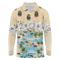 Indian Legendary Motorcycle Long Sleeve Polo Shirt Tropical Style - Wonder Print Shop