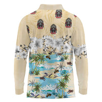 Indian Legendary Motorcycle Long Sleeve Polo Shirt Tropical Style - Wonder Print Shop