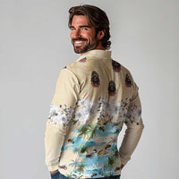 Indian Legendary Motorcycle Long Sleeve Polo Shirt Tropical Style - Wonder Print Shop
