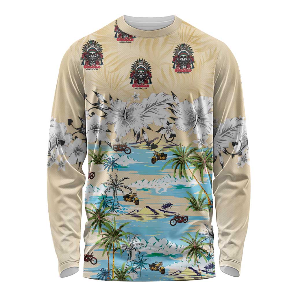Indian Legendary Motorcycle Long Sleeve Shirt Tropical Style - Wonder Print Shop