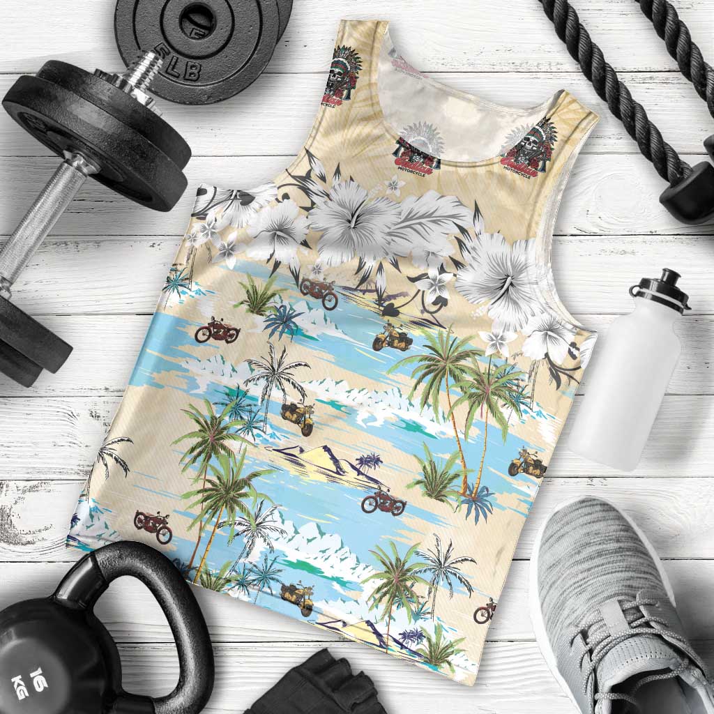 Indian Legendary Motorcycle Men Tank Top Tropical Style - Wonder Print Shop