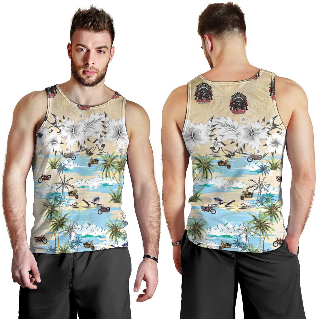 Indian Legendary Motorcycle Men Tank Top Tropical Style - Wonder Print Shop