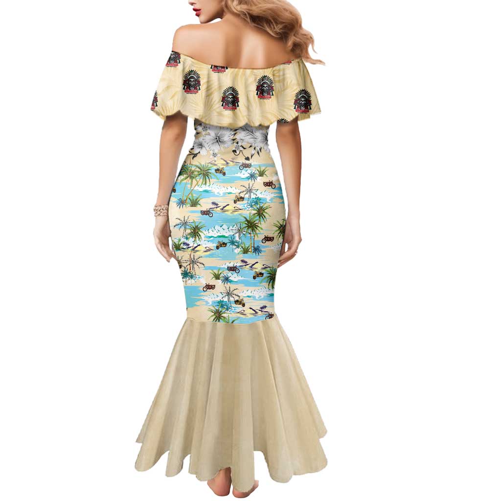 Indian Legendary Motorcycle Mermaid Dress Tropical Style - Wonder Print Shop