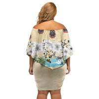 Indian Legendary Motorcycle Off Shoulder Short Dress Tropical Style - Wonder Print Shop