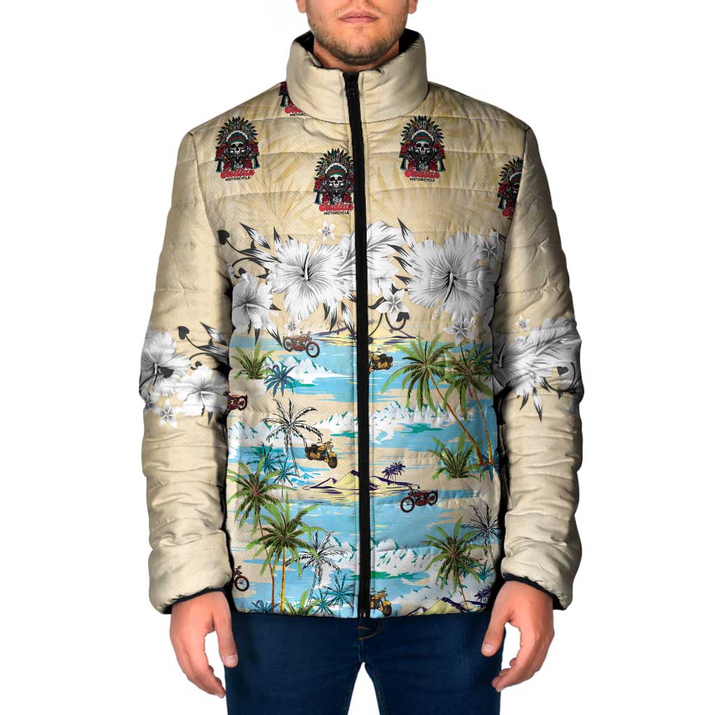 Indian Legendary Motorcycle Padded Jacket Tropical Style - Wonder Print Shop