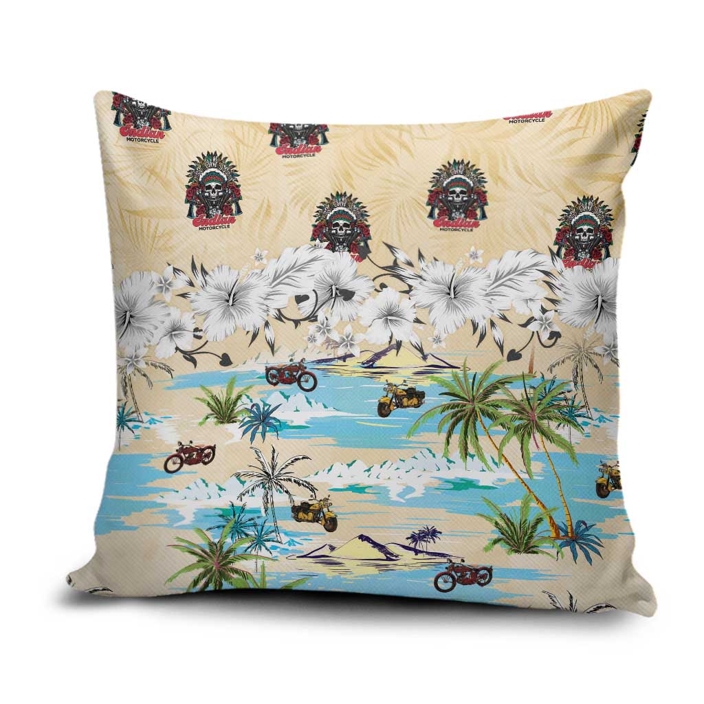 Indian Legendary Motorcycle Pillow Cover Tropical Style - Wonder Print Shop
