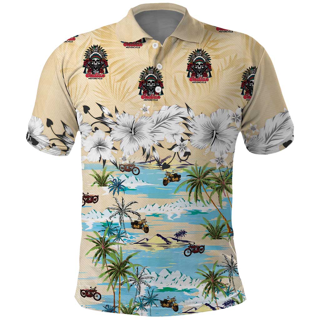 Indian Legendary Motorcycle Polo Shirt Tropical Style - Wonder Print Shop