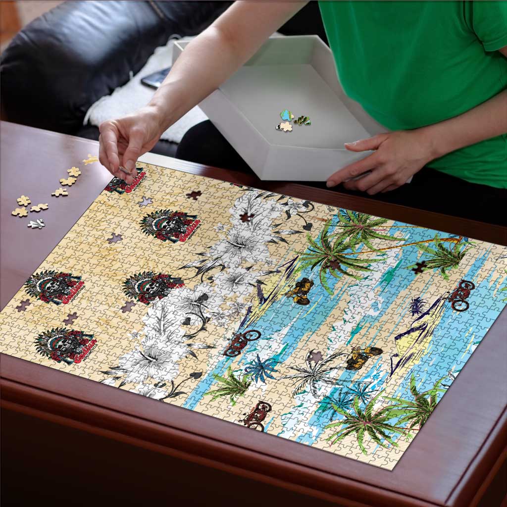 Indian Legendary Motorcycle Puzzle Tropical Style - Wonder Print Shop